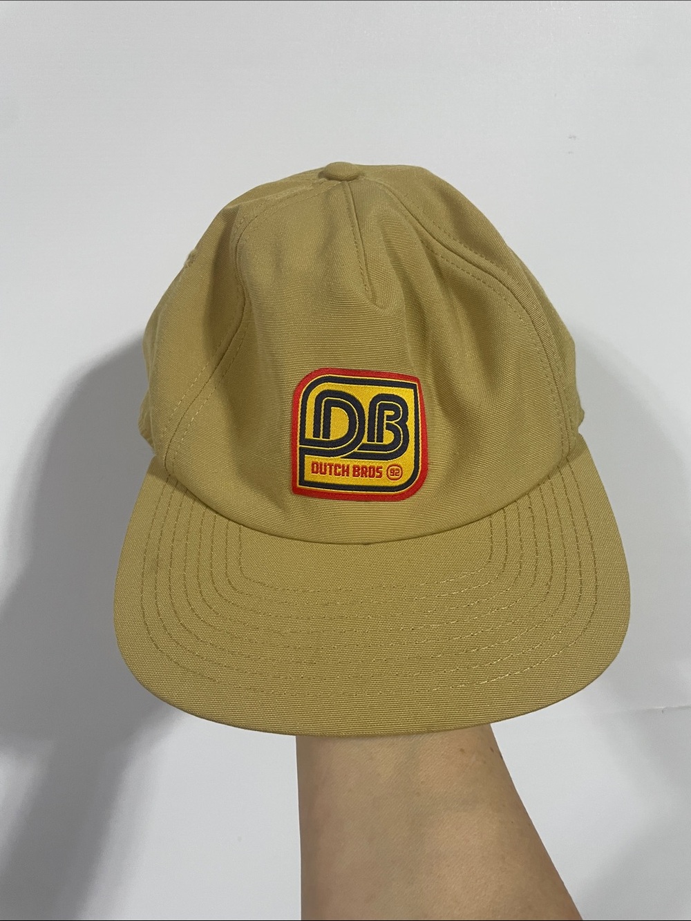Dutch Bros Tan Cap with Red and Yellow DB Patch